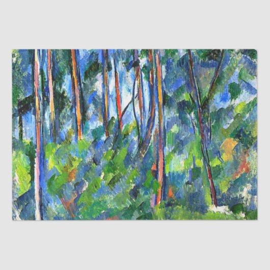Cezanne - In de bossen, beroemd schilderij Tissuepapier (Voorkant)