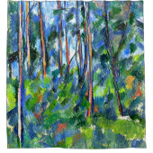 Cezanne - In de Bossen, mooi kunstschilderij, Douchegordijn (Voorkant)