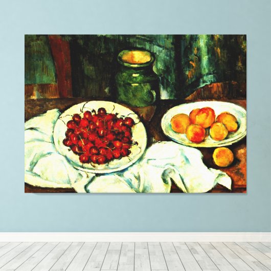 Cezanne - Kersen, Canvas Afdruk (Insitu (Houten vloer))