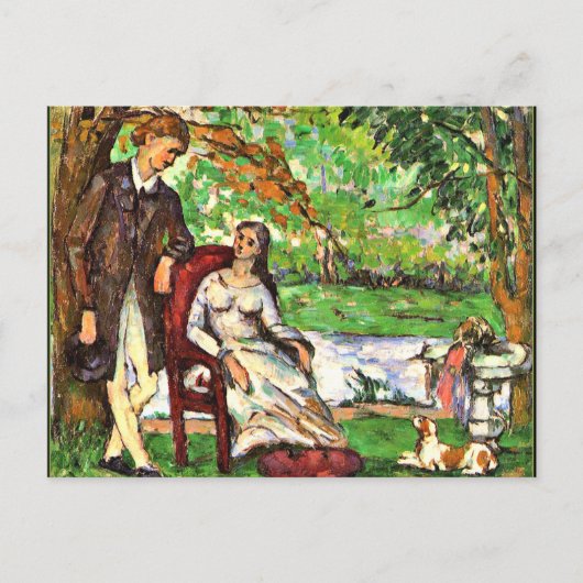 Cezanne - Koppel in een tuin Briefkaart (Voorkant)