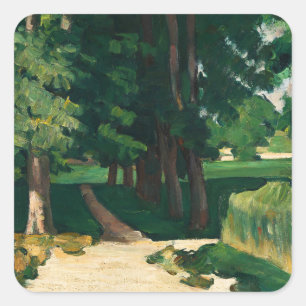 Cezanne Laan bij Jas de Bouffan Vintage Print Vierkante Sticker