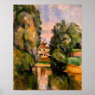 Cézanne - Landhuis langs de rivier Poster