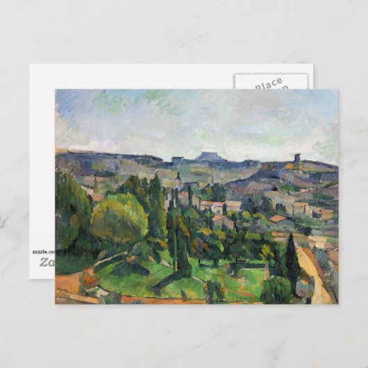Cezanne - Landschap met Road en Bell Tower Briefkaart (Voorkant / Achterkant)