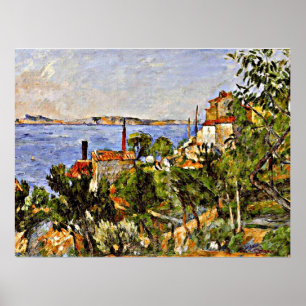 Cezanne - Landschap, studie naar de natuur, Poster