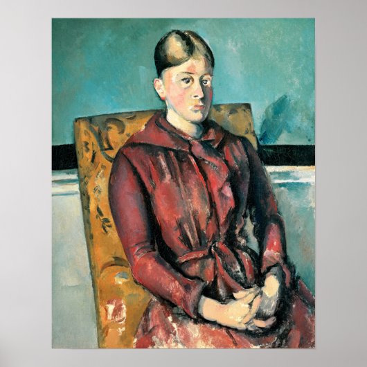 Cézanne - Madame Cézanne in een gele stoel Poster (Voorkant)