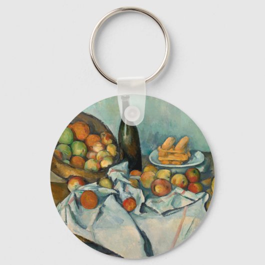 Cezanne Mand met Appels Impressionistisch Schilder Sleutelhanger (Voorkant)