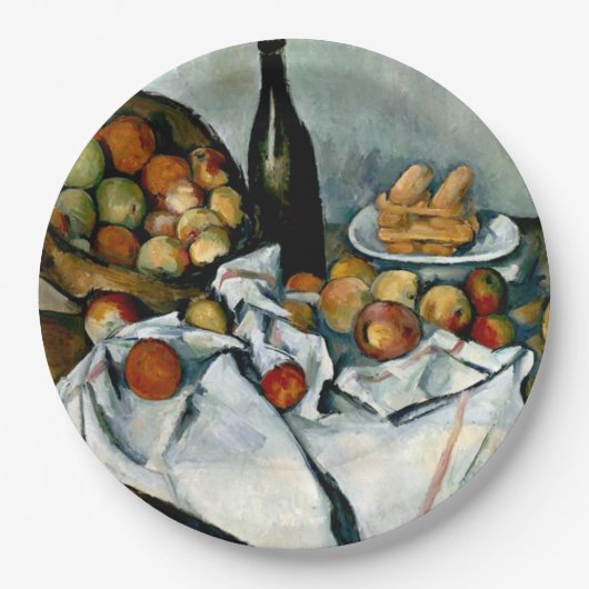 Cezanne - mandje appels papieren bordje (Voorkant)