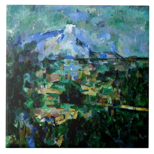 Cezanne - Mont Sainte-Victoire, beroemde schilderi Tegeltje (Voorkant)