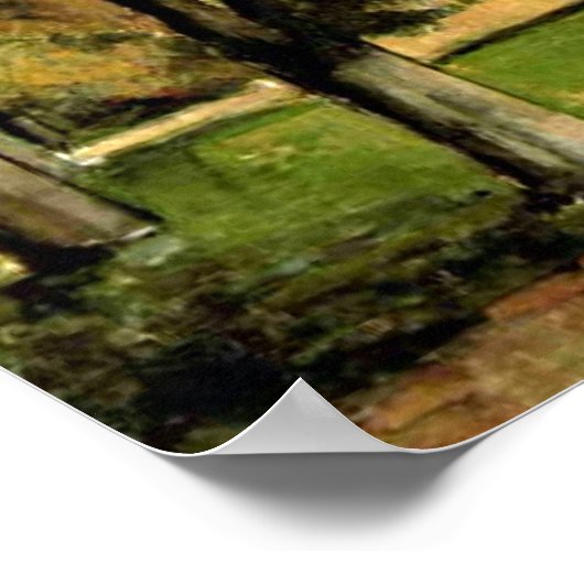 Cezanne - Paardenkastanjebomen in Jas de Bouffan Poster (Hoek)