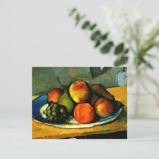Cezanne - Perziken, peren en druiven Briefkaart (Staand voorkant)