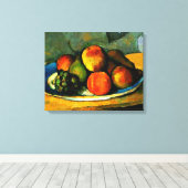 Cezanne - Perziken, peren en druiven Canvas Afdruk (Insitu (Houten vloer))