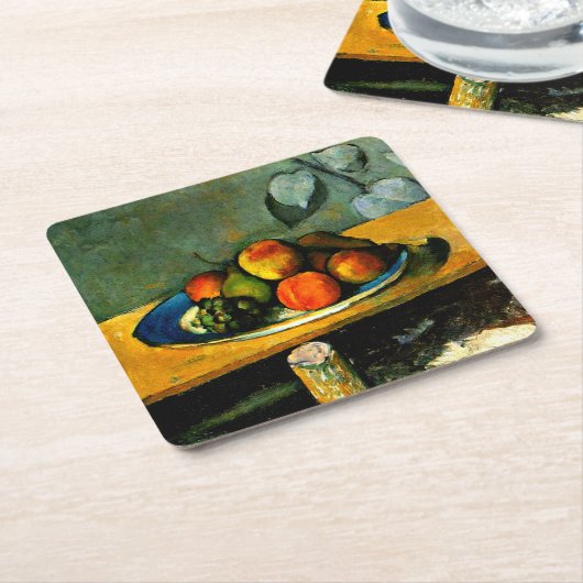 Cezanne - Perziken, peren en druiven Kartonnen Onderzetters (Schuin)