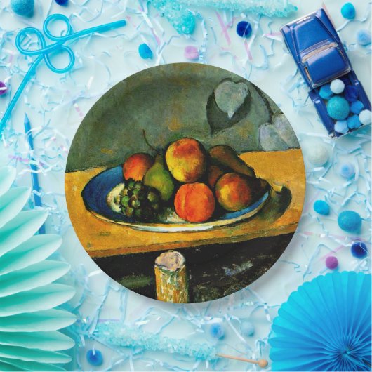 Cezanne - Perziken, peren en druiven Papieren Bordje (Feest)