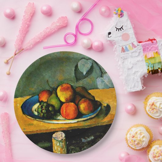 Cezanne - Perziken, peren en druiven Papieren Bordje (Feest)