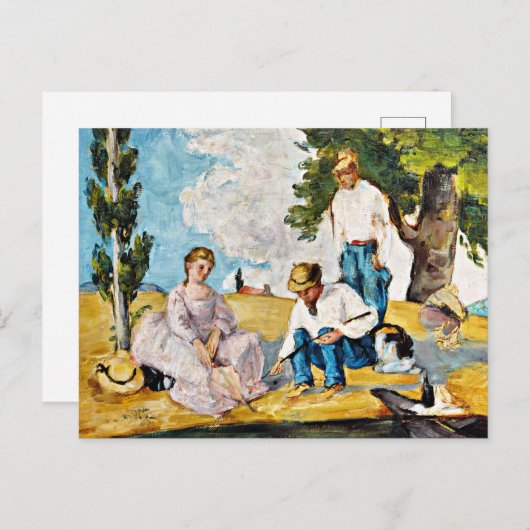 Cezanne - Picnic op een rivieroever Briefkaart (Voorkant / Achterkant)