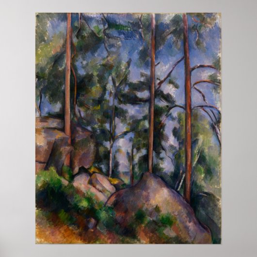 Cézanne - Pines en Rochers Fontainebleau Poster (Voorkant)