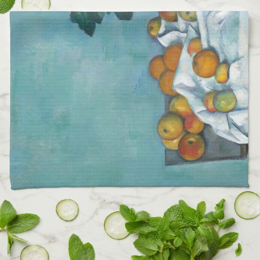 Cezanne Post Impressionisme neemt nog steeds bloem Theedoek (Gevouwen)