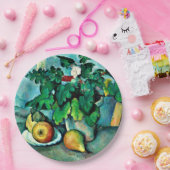 Cezanne - Pot met sleutelbloemen en fruit Papieren Bordje (Feest)