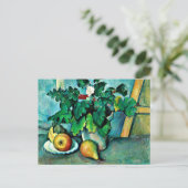 Cezanne - Pot of Primroses and Fruit Briefkaart (Staand voorkant)
