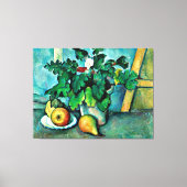 Cezanne - Pot of Primroses and Fruit Canvas Afdruk (Voorkant)