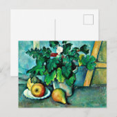 Cezanne - Pot of Primroses and Fruit Feestdagenkaart (Voorkant / Achterkant)