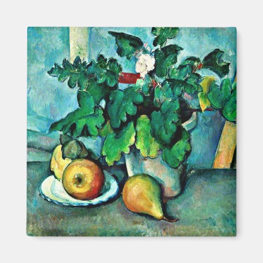 Cezanne - Pot of Primroses and Fruit Magneet (Voorkant)