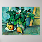 Cezanne - Pot of Primroses and Fruit Poster (Voorkant)