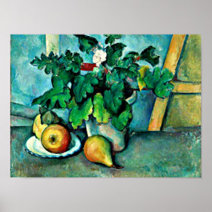 Cezanne - Pot of Primroses and Fruit Poster
