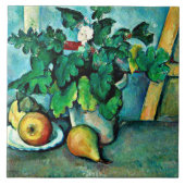 Cezanne - Pot of Primroses and Fruit, Tegeltje (Voorkant)