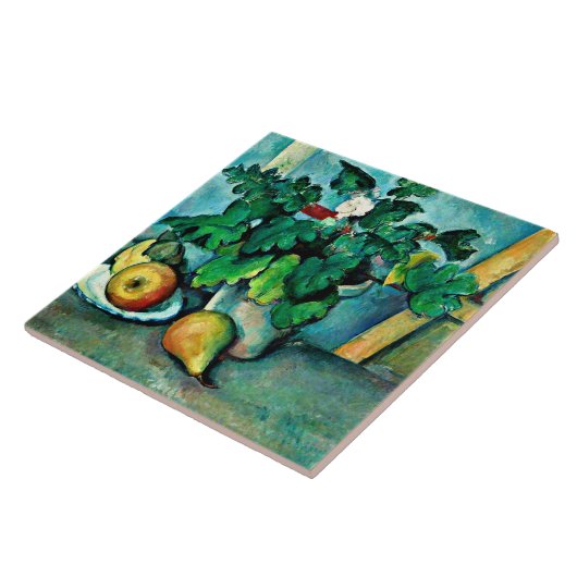 Cezanne - Pot of Primroses and Fruit, Tegeltje (Zijkant)