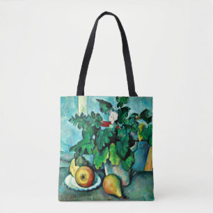 Cezanne - Pot of Primroses and Fruit Tote Bag