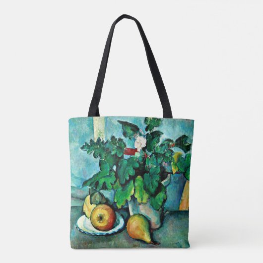 Cezanne - Pot of Primroses and Fruit Tote Bag (Achterkant)