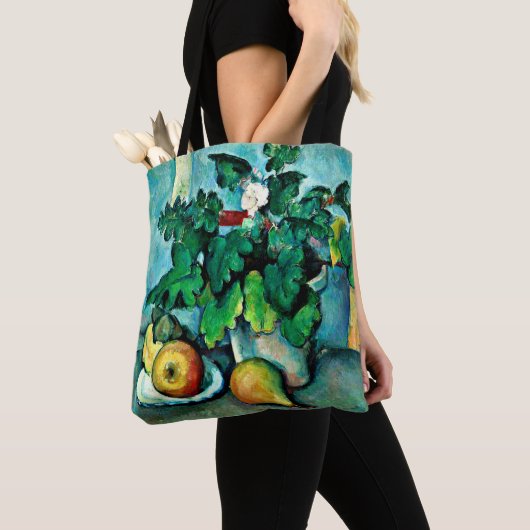 Cezanne - Pot of Primroses and Fruit Tote Bag (Dichtbij)