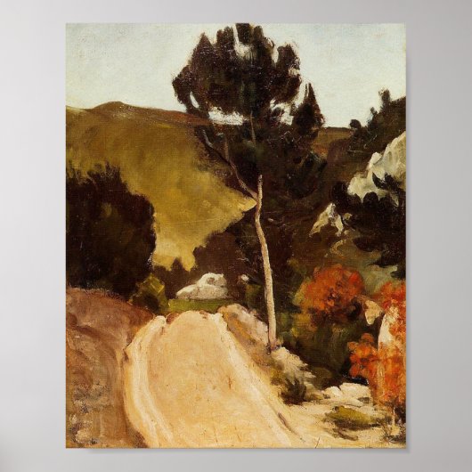 Cezanne - Road in Provence, fijn kunstschilderij Poster (Voorkant)