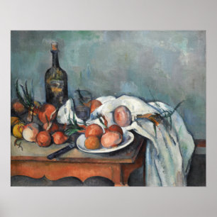 Cézanne - stil leven met uien poster