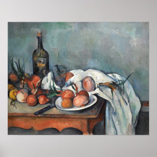 Cézanne - stil leven met uien poster (Voorkant)