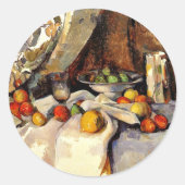 Cezanne - stille bioscopen, flesjes, beker en frui ronde sticker (Voorkant)