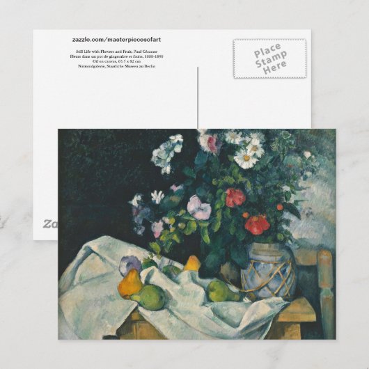 Cézanne stille levensbloemen en fruitboetes briefkaart (Voorkant / Achterkant)