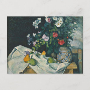 Cézanne stille levensbloemen en fruitboetes briefkaart