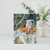 Cezanne stille-levensgordijn, bloemrijke pitcher,  briefkaart (Staand voorkant)
