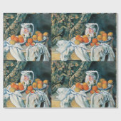 Cezanne stille-levensgordijn, bloemrijke pitcher,  cadeaupapier (Vlak)