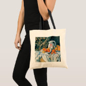Cezanne stille-levensgordijn, bloemrijke pitcher, tote bag (Voorkant (product))