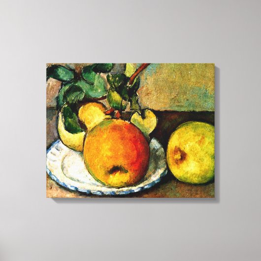 Cezanne - Stilleven met appels en peren Canvas Afdruk (Voorkant)