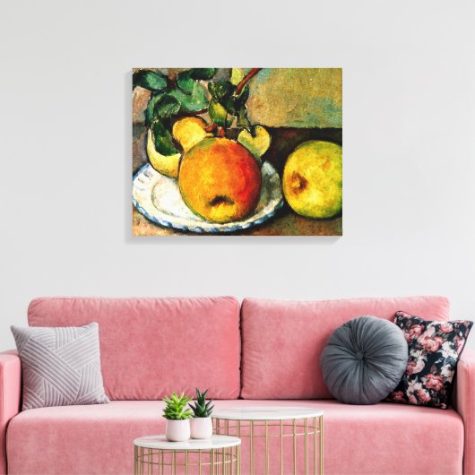 Cezanne - Stilleven met appels en peren Canvas Afdruk (Insitu (Woonkamer))