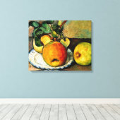 Cezanne - Stilleven met appels en peren Canvas Afdruk (Insitu (Houten vloer))