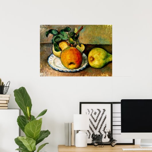 Cezanne - Stilleven met appels en peren Poster (Thuiskantoor)