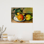 Cezanne - Stilleven met appels en peren Poster (Keuken)