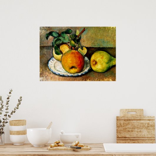 Cezanne - Stilleven met appels en peren Poster (Keuken)