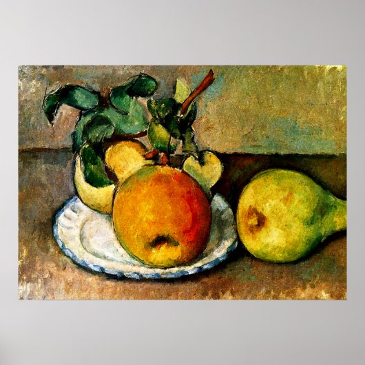 Cezanne - Stilleven met appels en peren Poster (Voorkant)