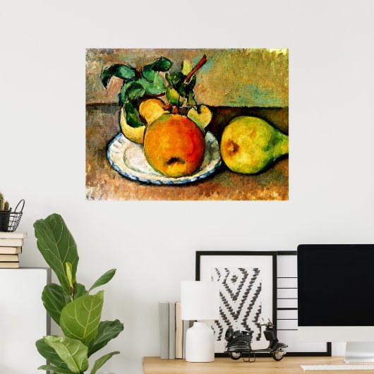 Cezanne - Stilleven met appels en peren Poster (Thuiskantoor)
